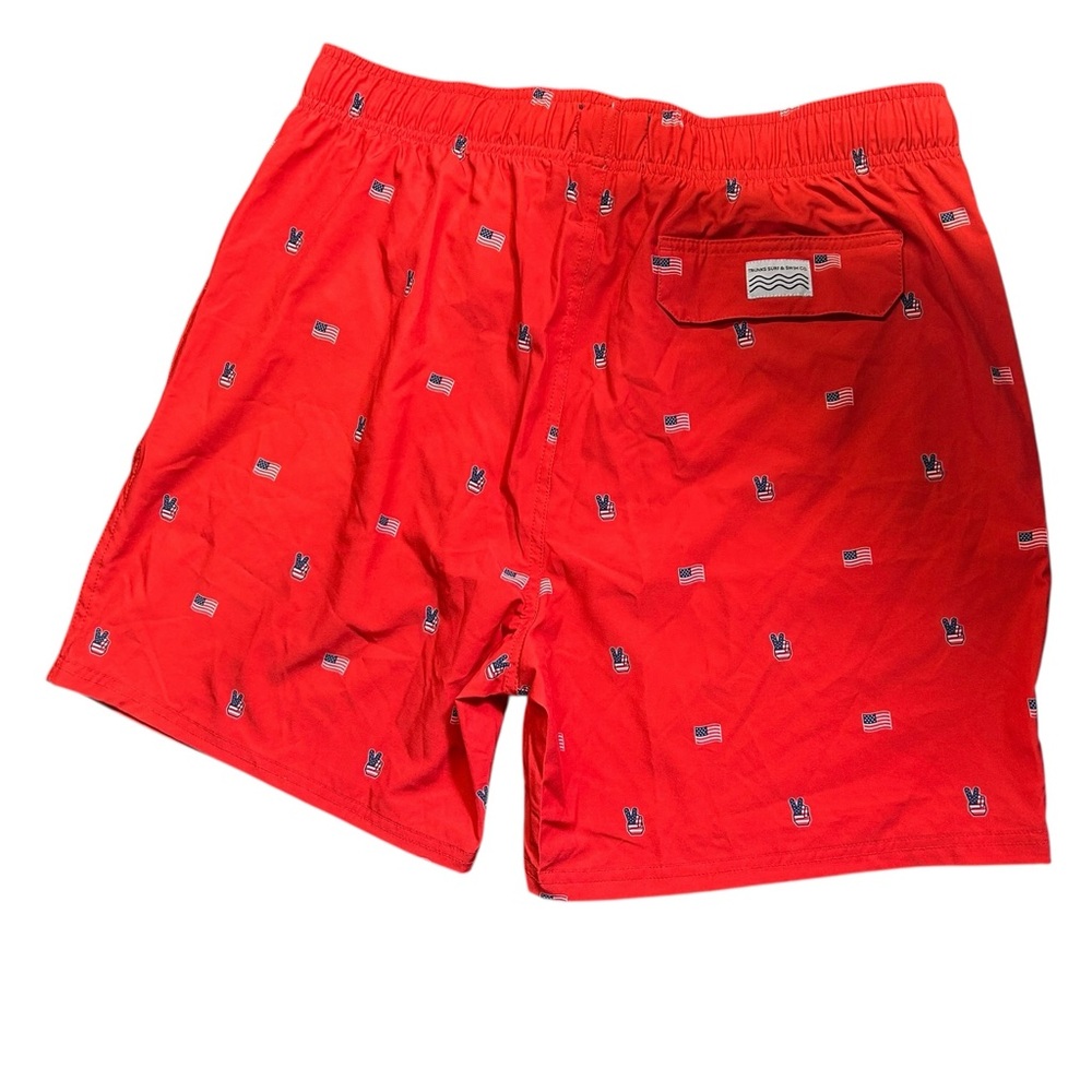 Trunks Surf & Swim Co. Patriotic Embroidered Regular Fit Swim Trunks Size L NWT - Picture 7 of 7